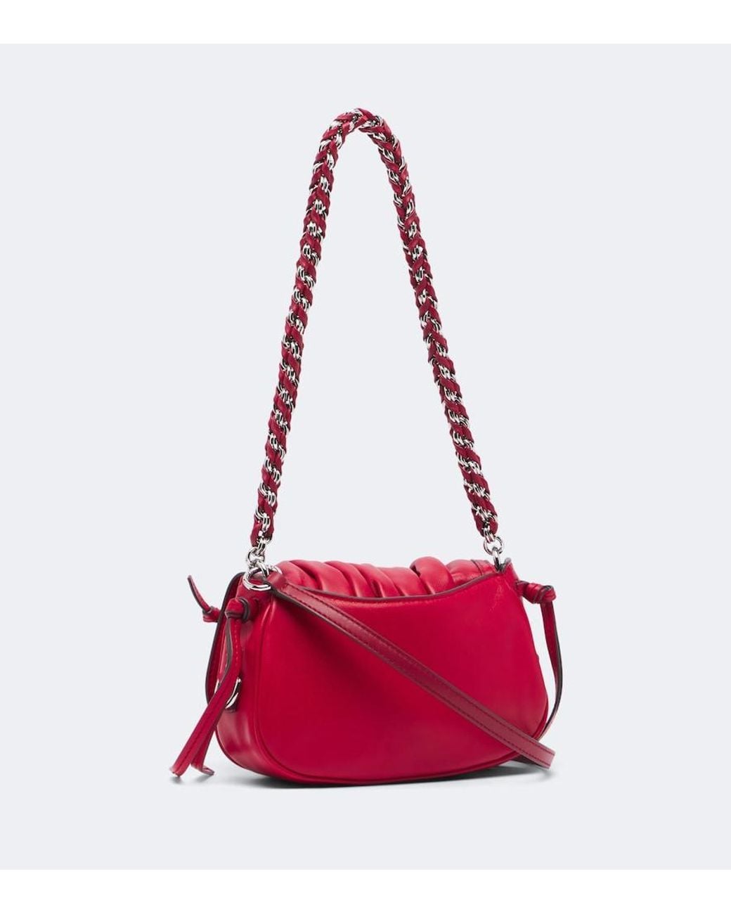 Isabel Marant Red Bolton Xs Leather Shoulder Bag