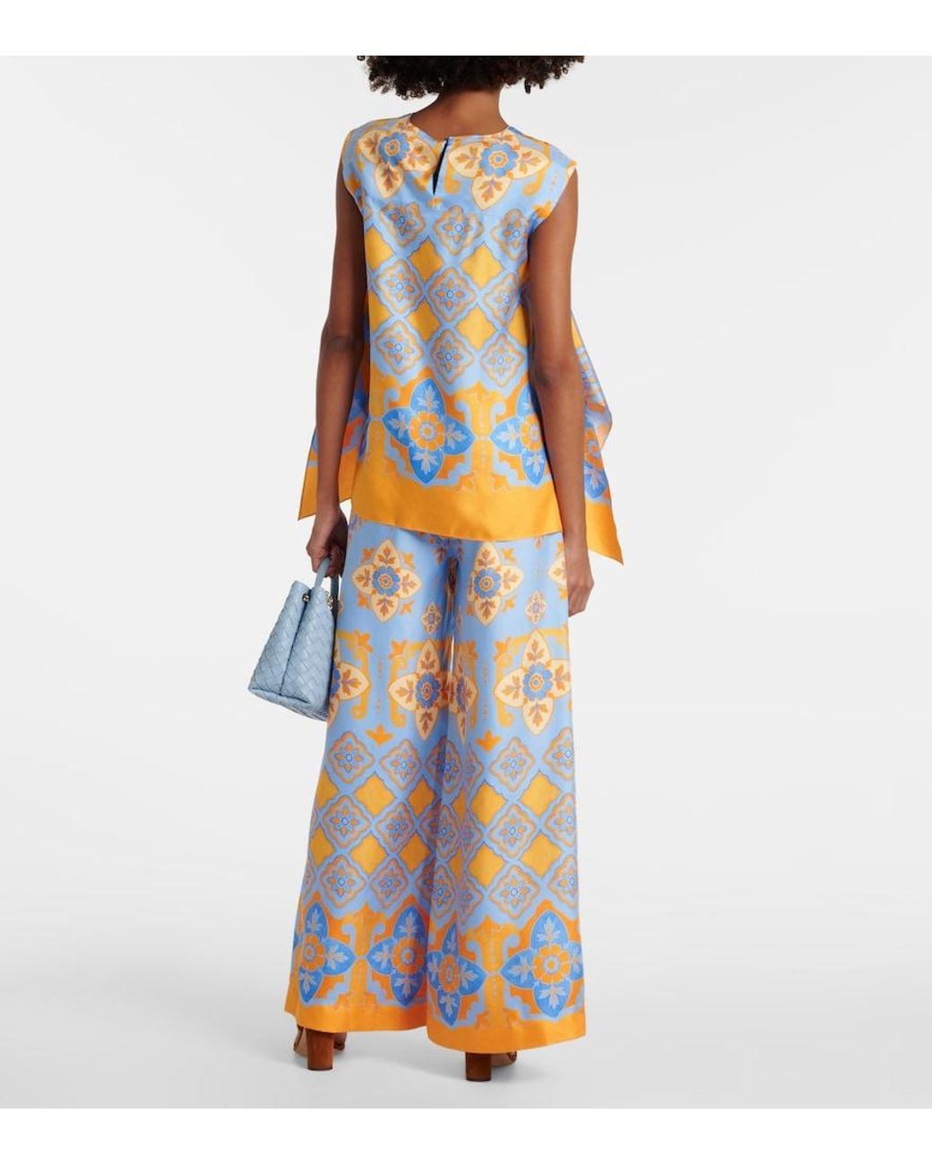 LaDoubleJ Yellow San Carlo Printed Silk Twill Top