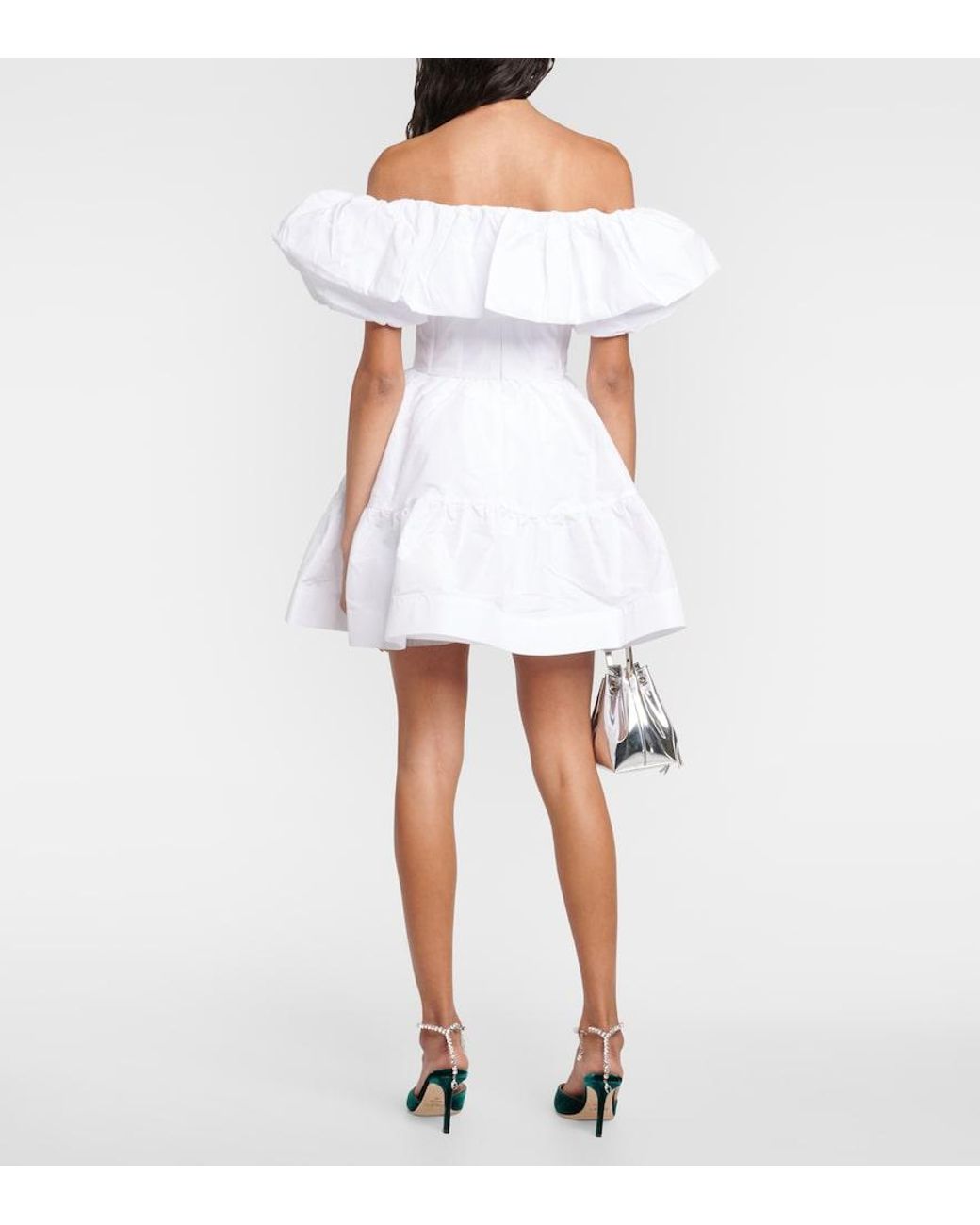 Rebecca Vallance White Bridal Mallory Off-Shoulder Minidress