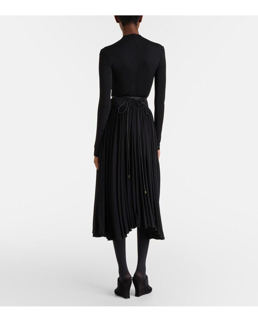 Alaïa Black Jersey Midi Dress
