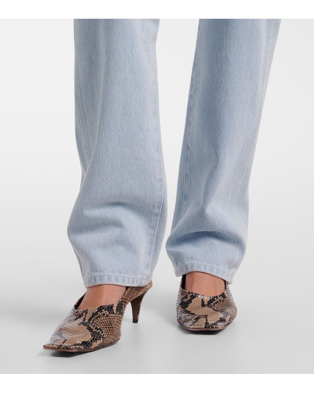 Khaite Blue Farley Straight Jeans