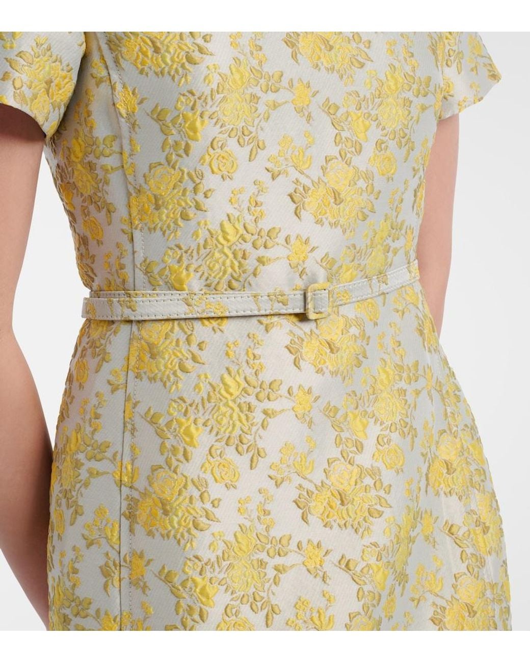 Jonathan Simkhai Yellow Caraline Floral Jacquard Cocktail Dress