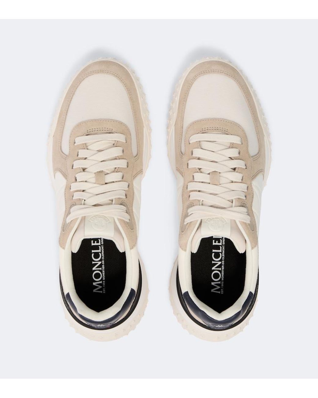 Moncler White Corso Suede-Trimmed Quilted Sneakers for men