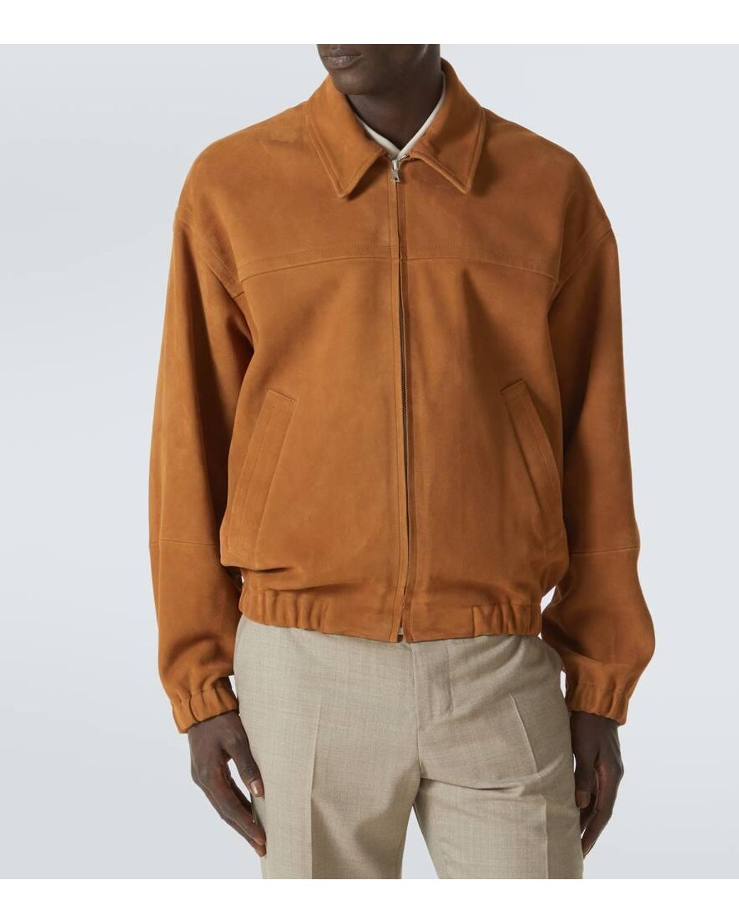 AURALEE Suede Blouson in Brown for Men | Lyst