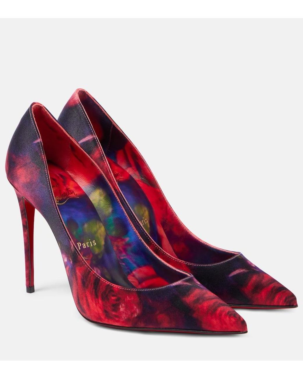 Christian Louboutin Red Kate 100 Satin Pump