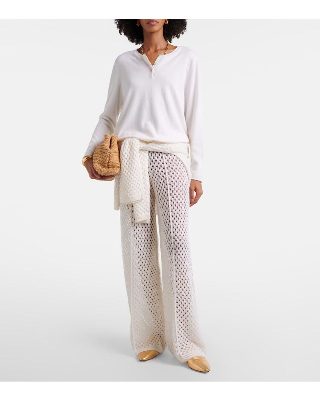 Jardin Des Orangers White Cashmere Sweater