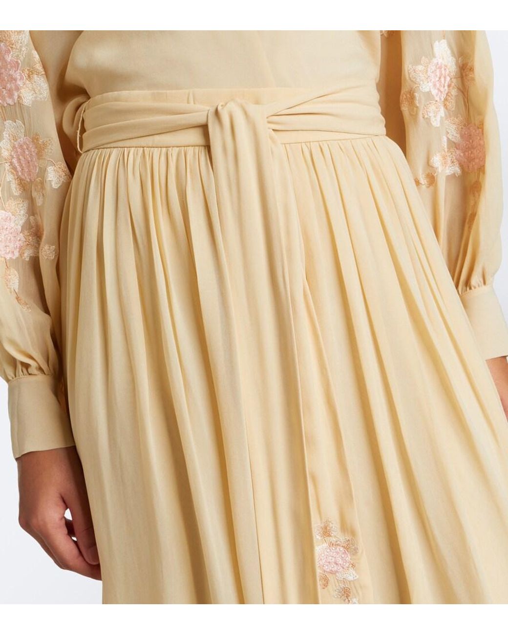 Falda Midi Valiant Plisada Con Cinturon Zimmermann de color Natural