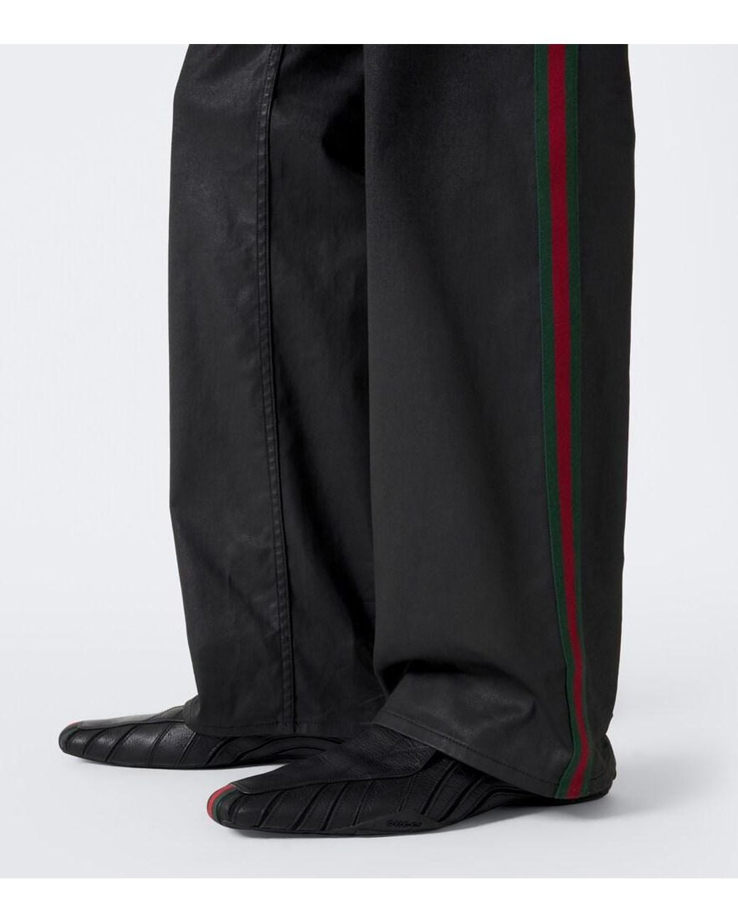 Jeans Anchos Con Web Gucci de hombre de color Gray