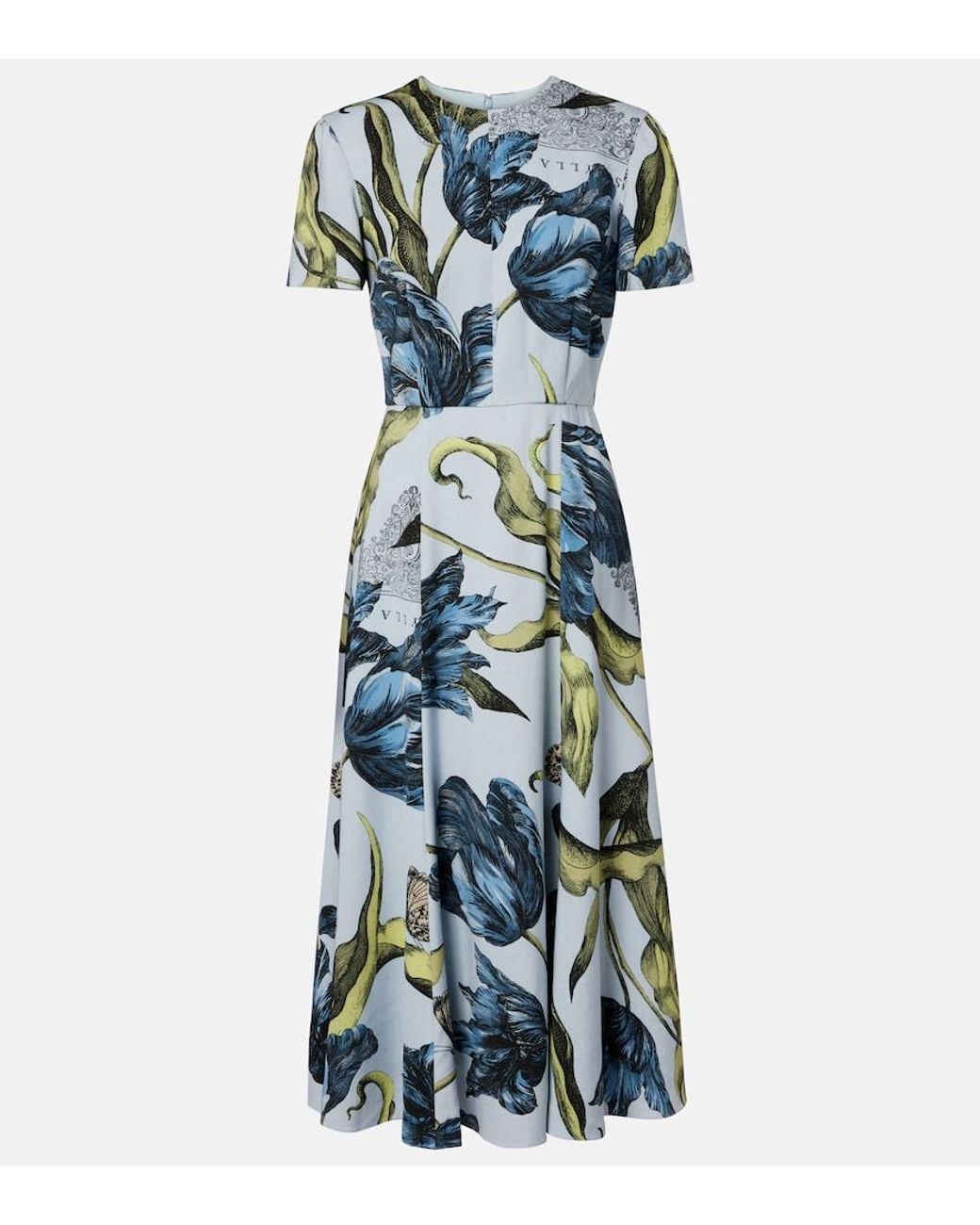 Robe Midi A Fleurs Erdem en coloris Blue