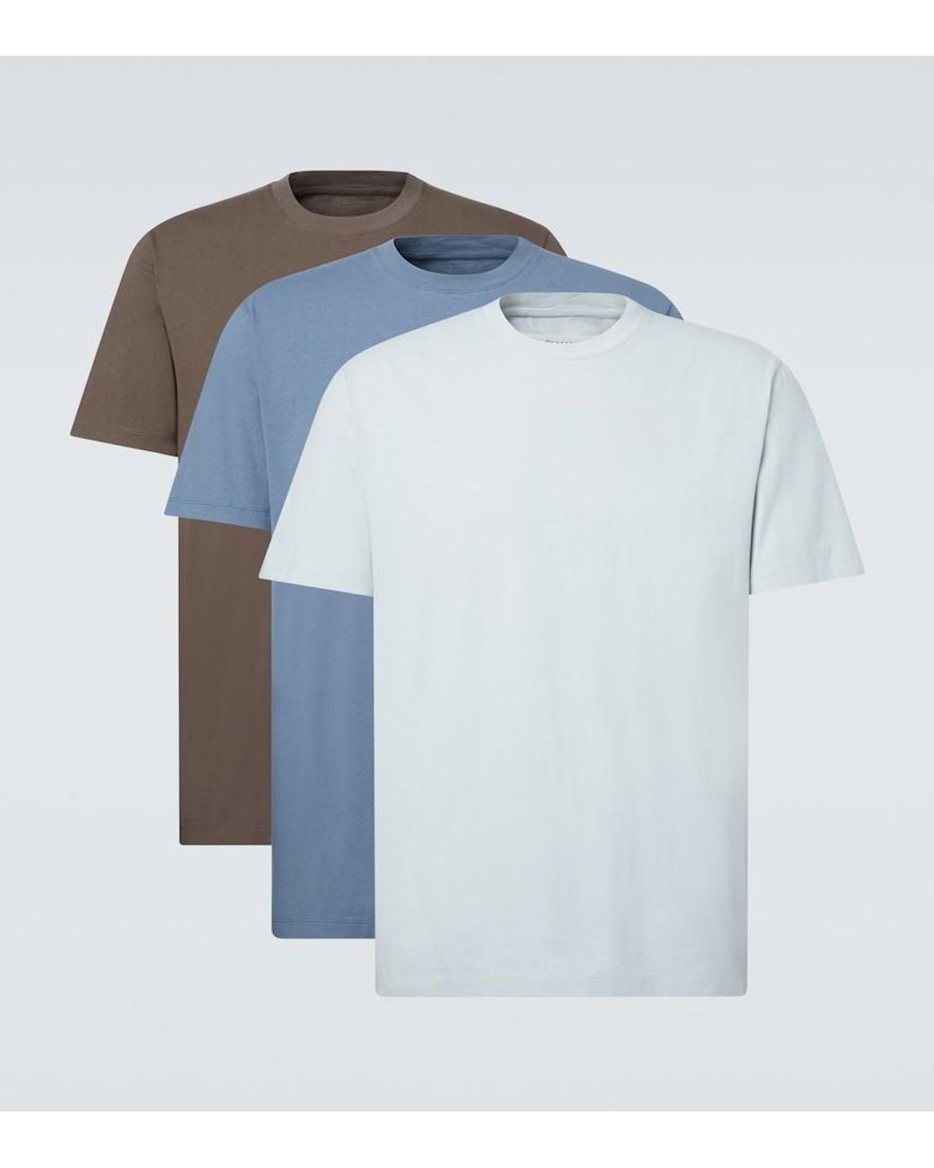 Maison Margiela Blue Set Of 3 Cotton Jersey T-Shirts for men