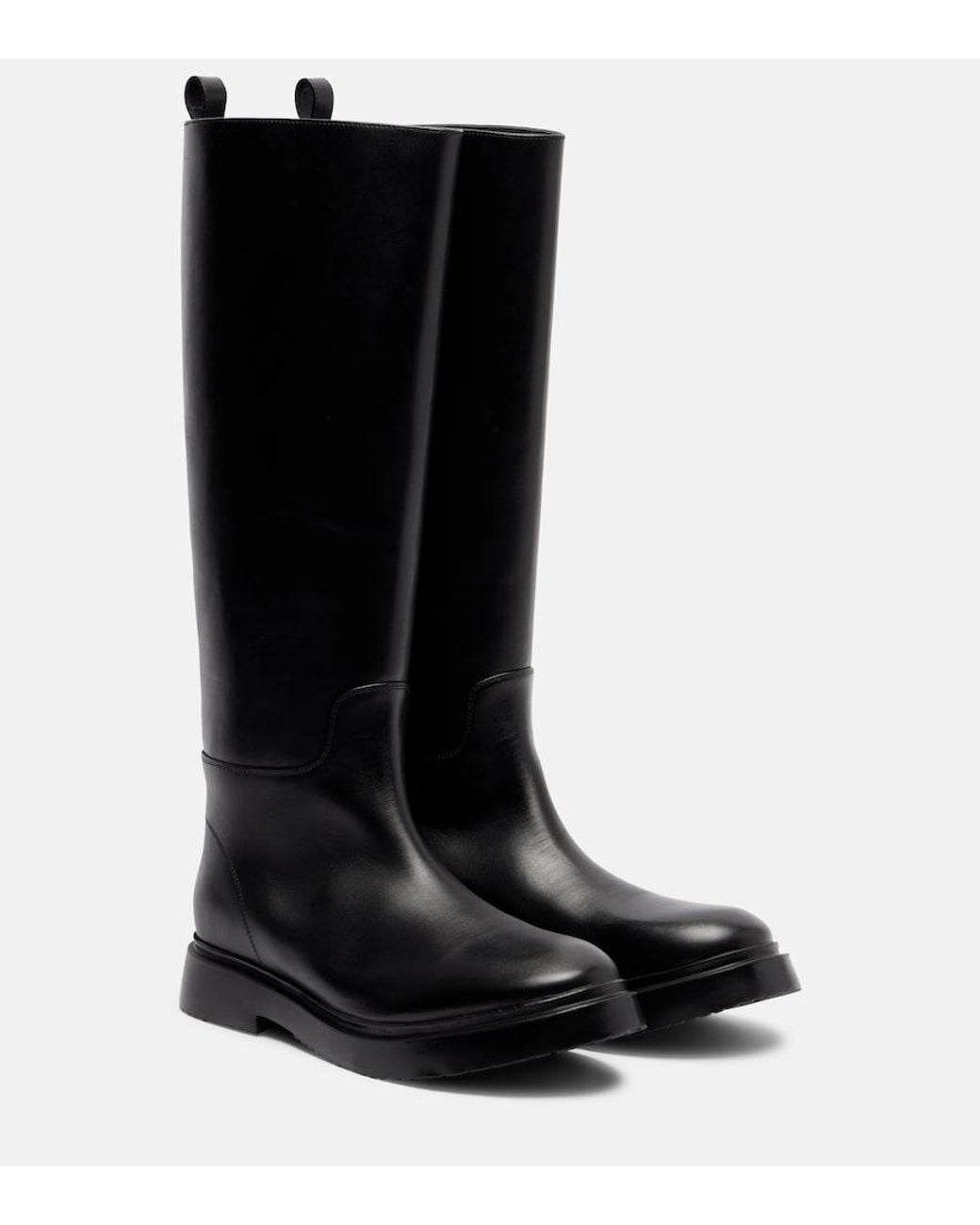 Proenza Schouler Black Bank Leather Knee-High Boots