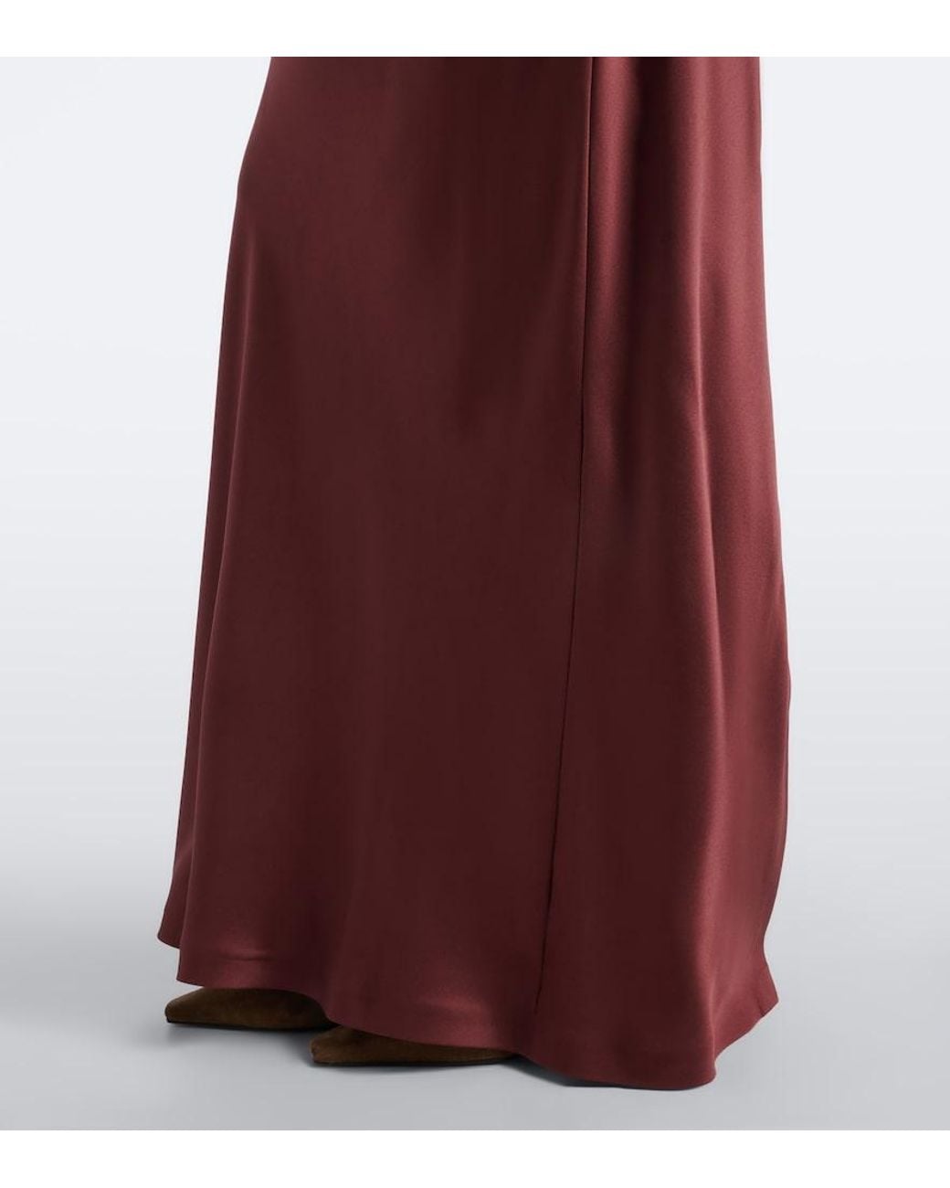 Brunello Cucinelli Purple Halterneck Silk Satin Gown