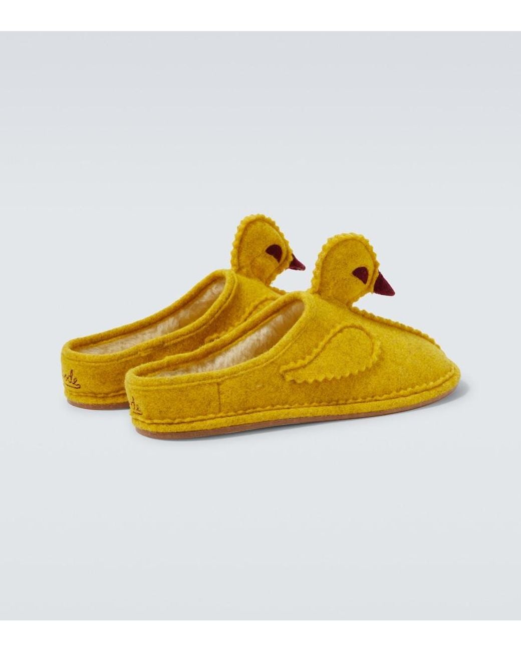 Bode Yellow Wool-Blend Slippers for men