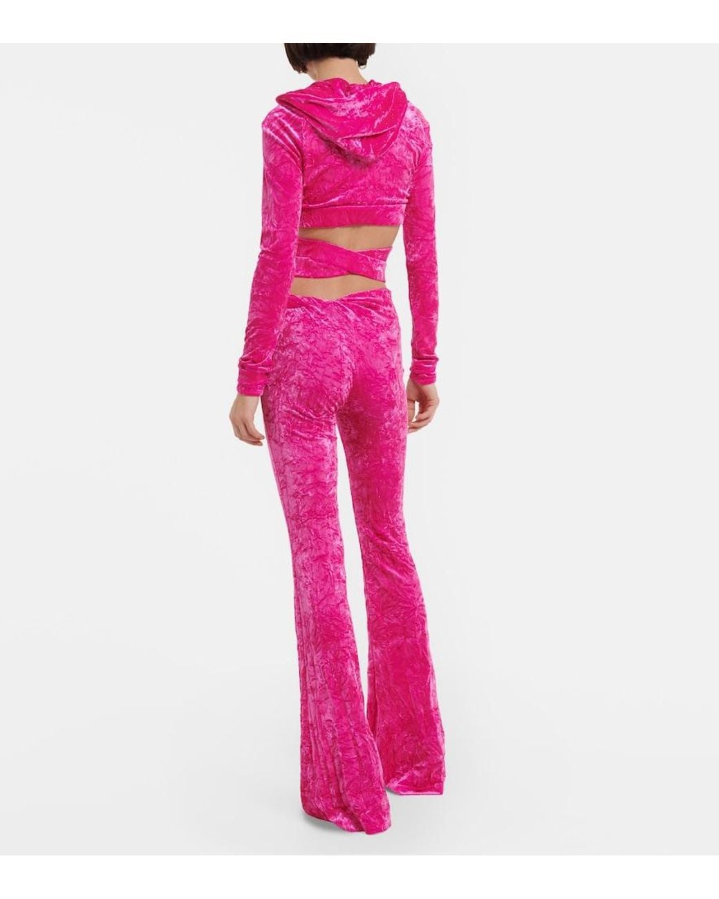 Versace Pink Flared Velvet Pants