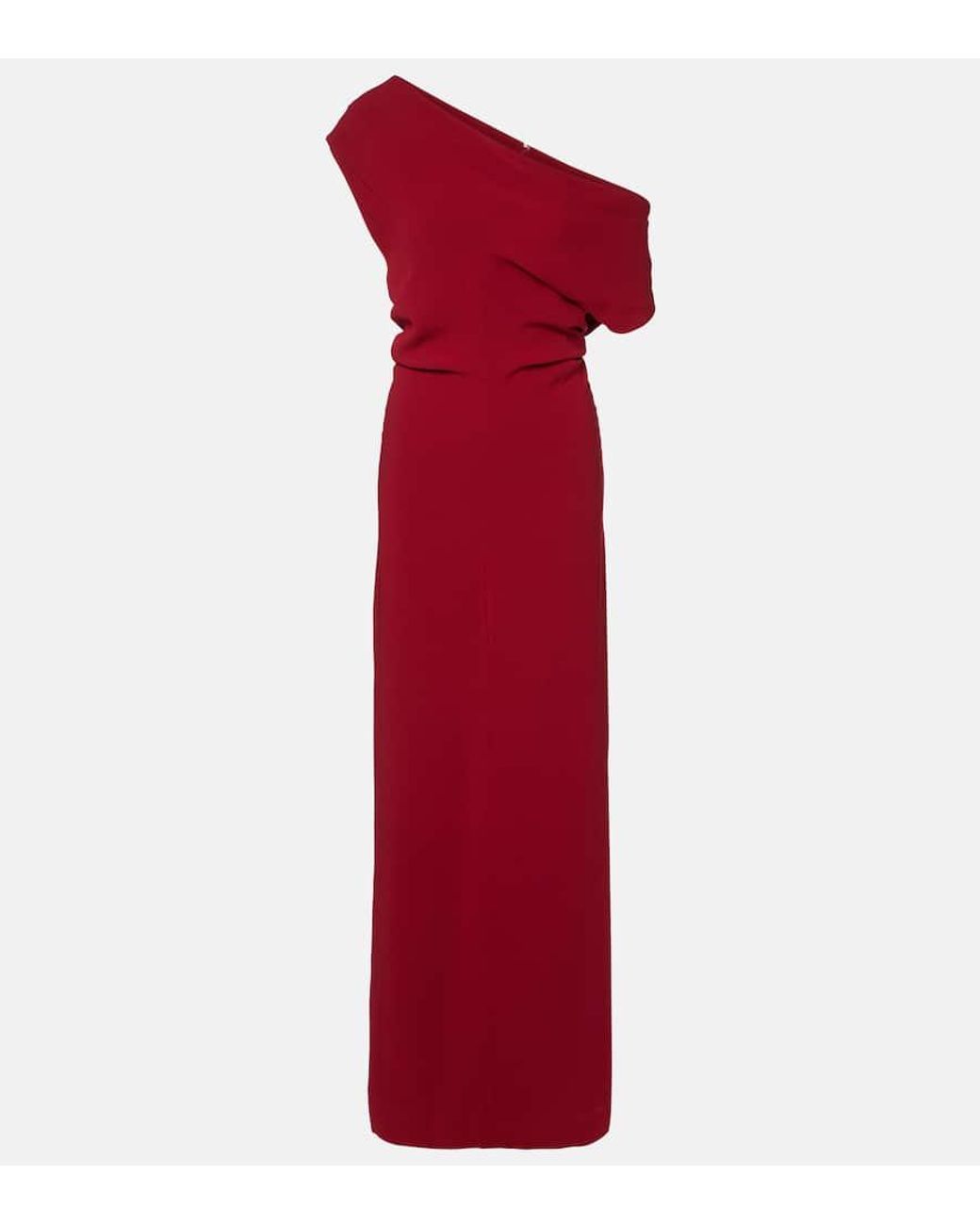 Proenza Schouler Red One-Shoulder-Robe Rosina Aus Crepe