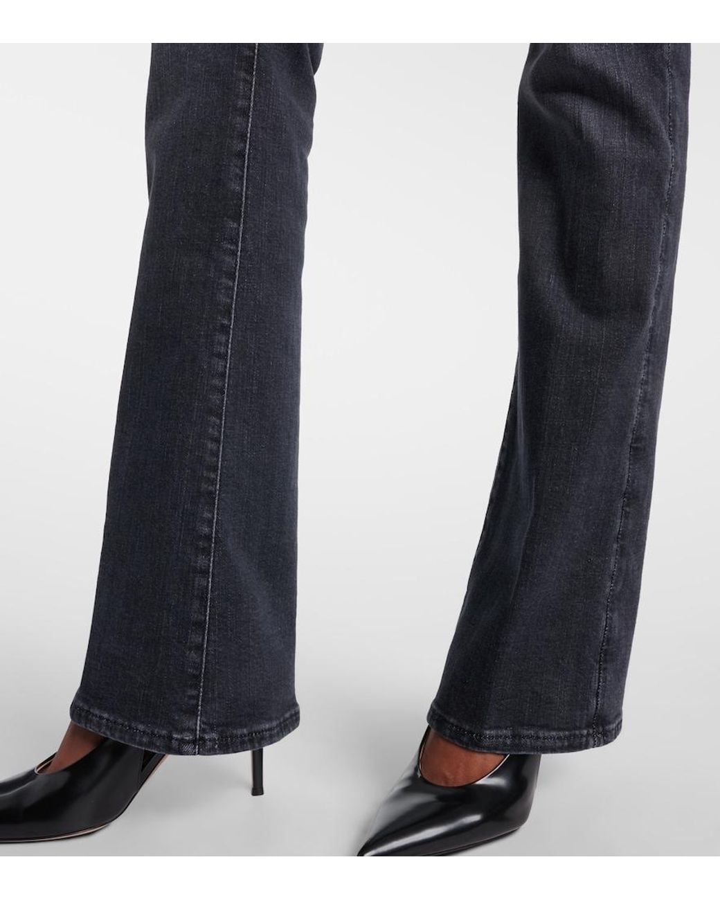 7 For All Mankind Blue Bootcut Mid-Rise Flared Jeans