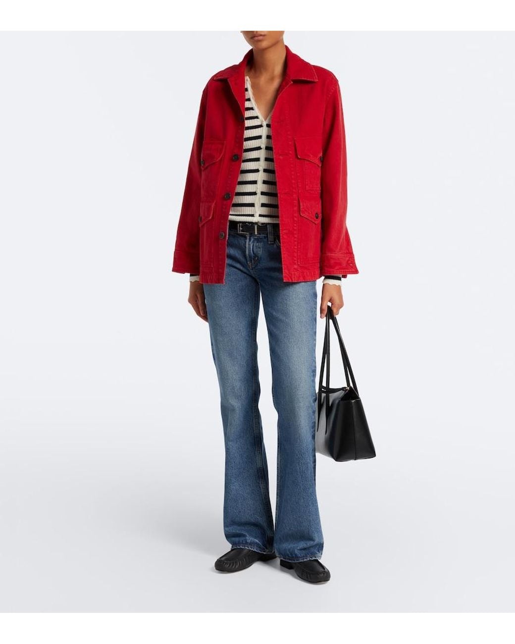 Veronica Beard White Anwin Striped Wool Cardigan