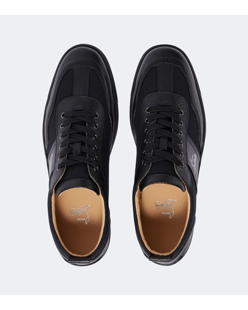 Christian Louboutin Black Retero Leather Sneakers for men