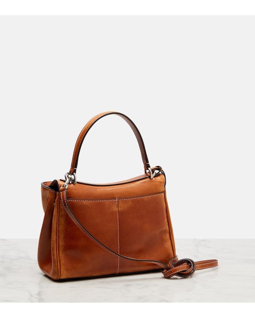 Balenciaga Brown Rodeo Mini Leather Top-Handle Bag