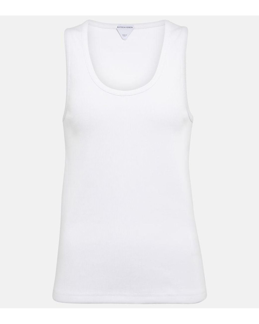 Bottega Veneta White Cotton-blend Tank Top
