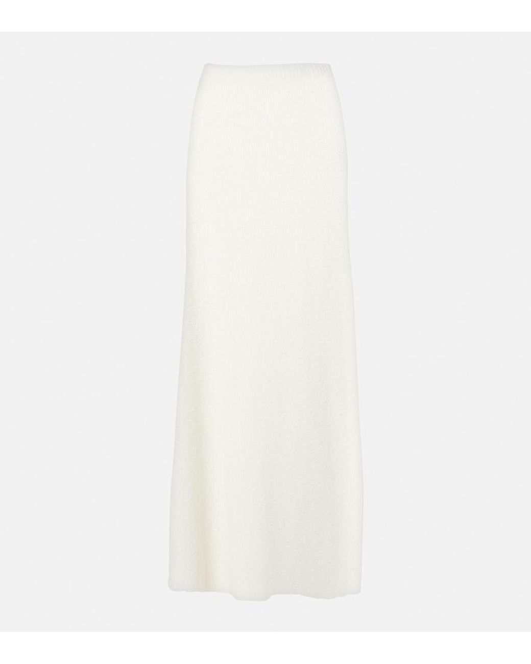 Totême White Knitted Maxi Skirt