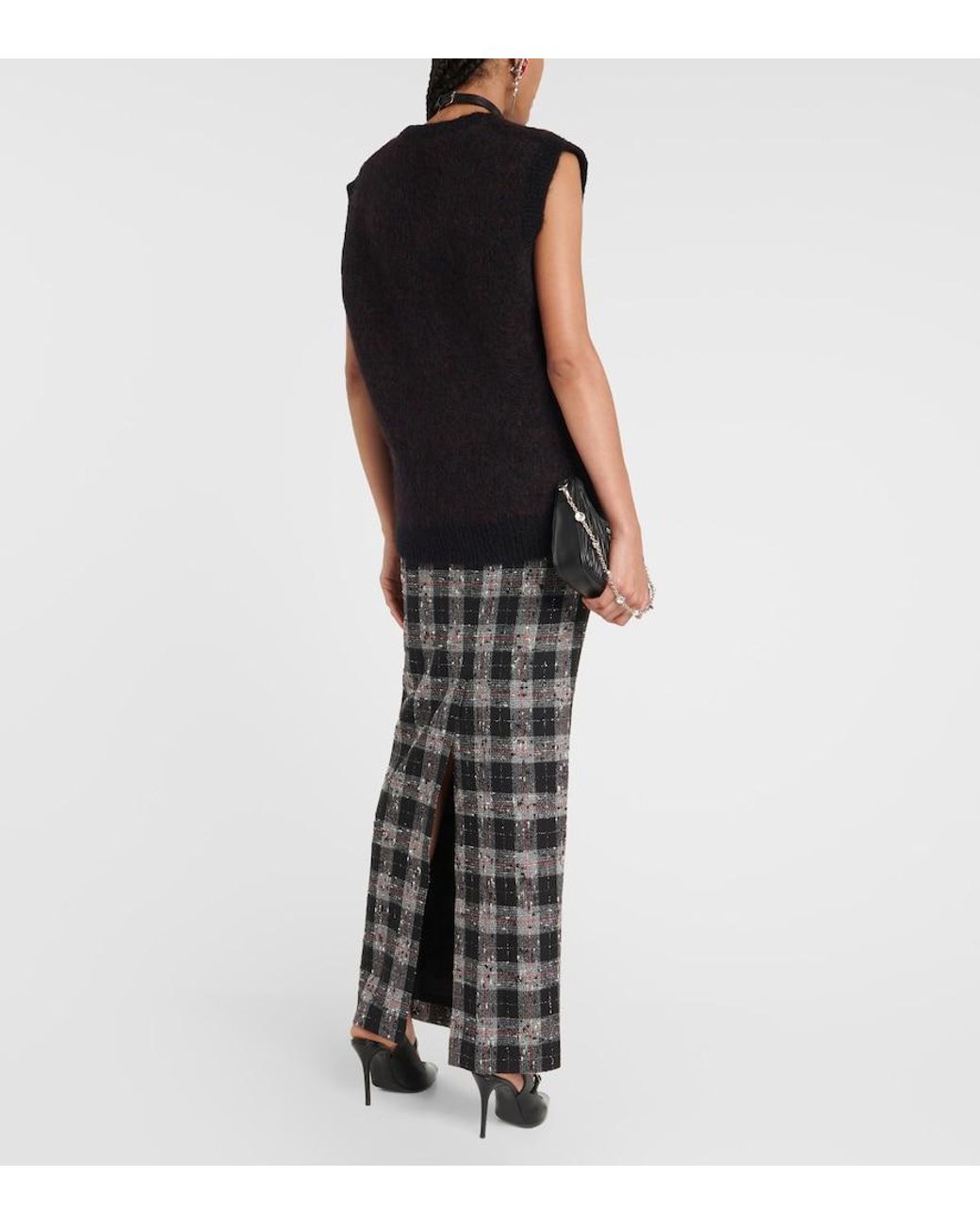 Alessandra Rich Red Bear Wool-Blend Vest