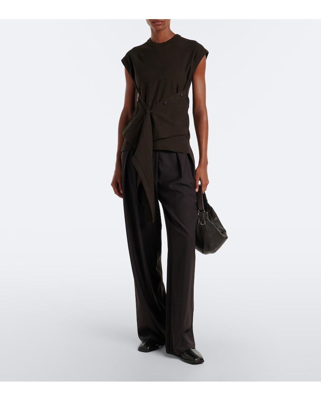 Lemaire Black Quiver Mini Leather Top-Handle Bag