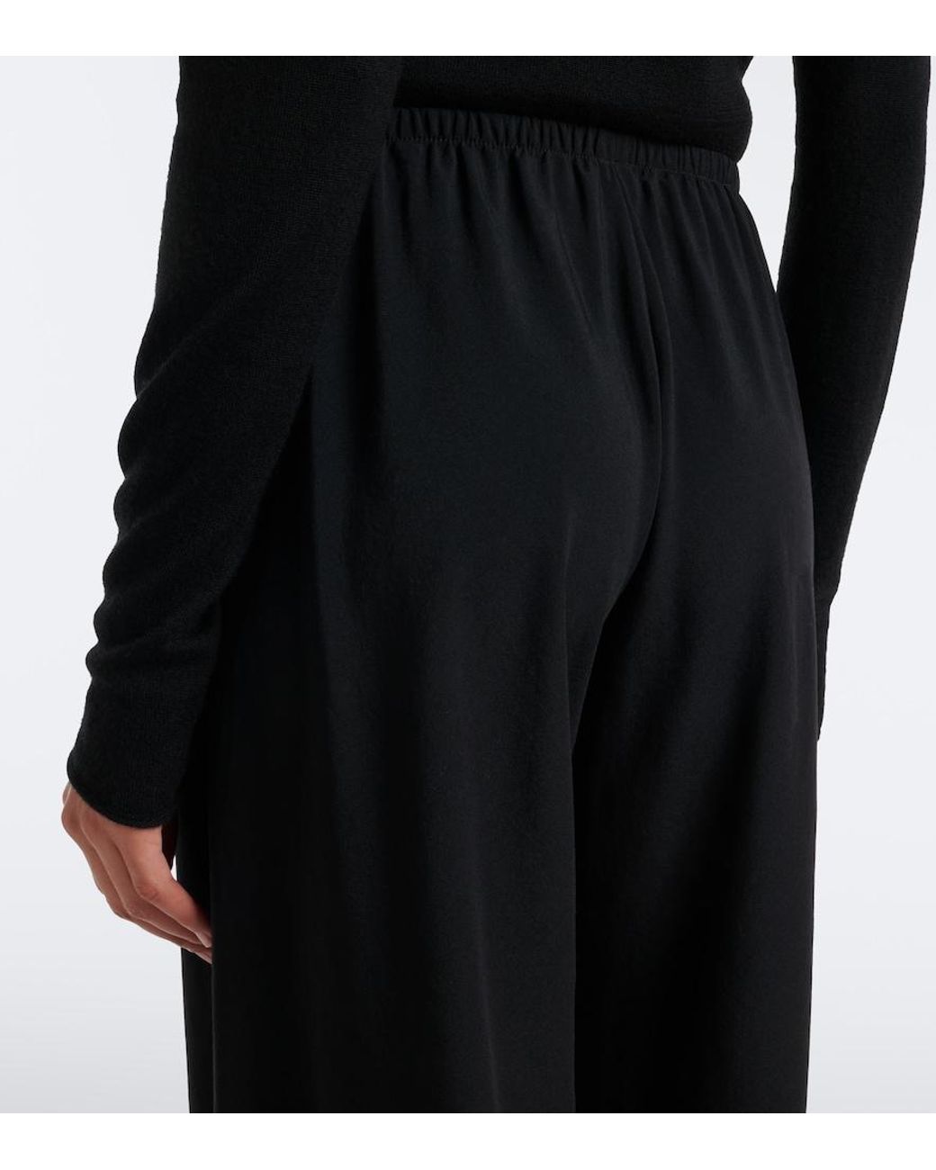 The Row Blue Gala Wool Wide-Leg Pants