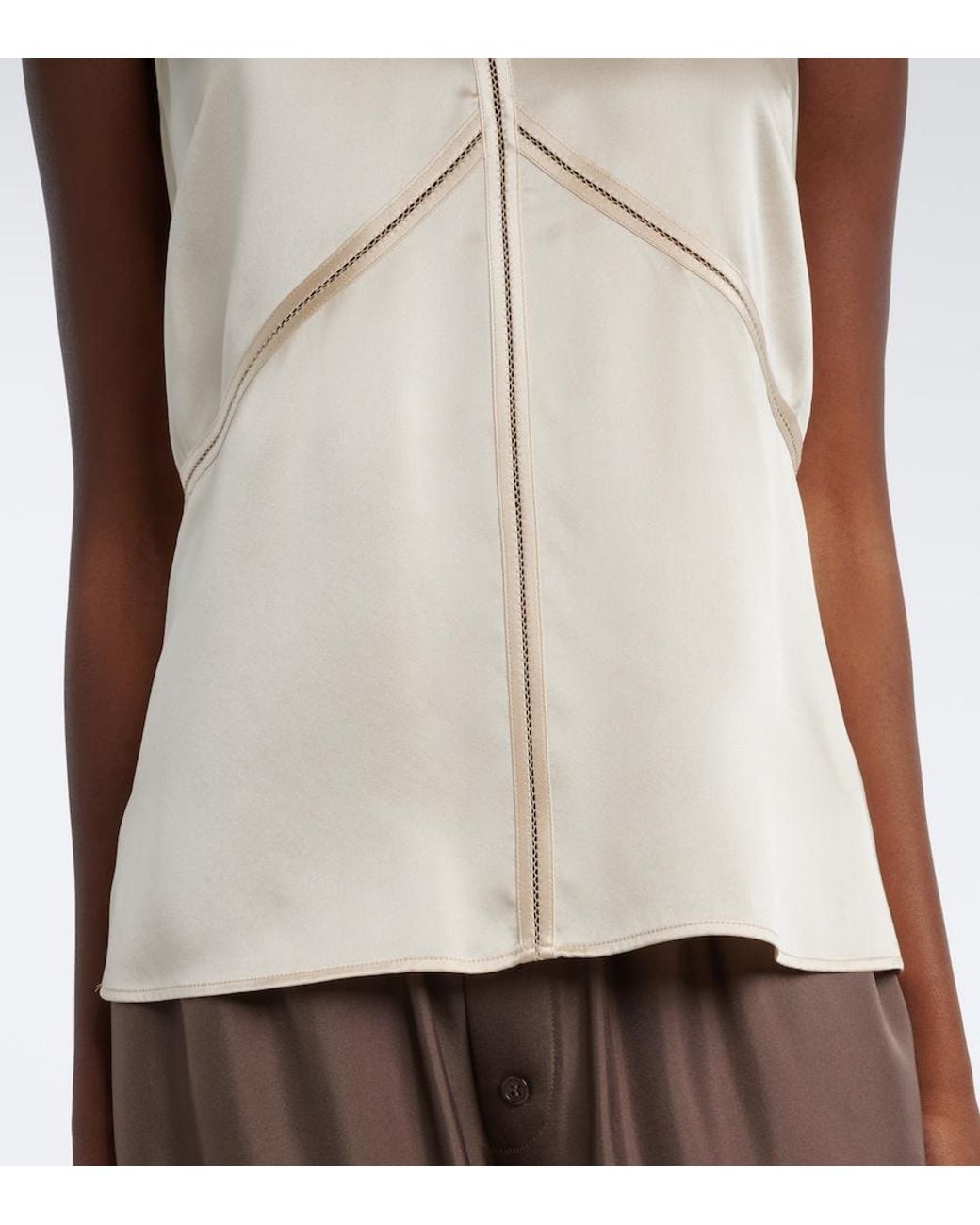 Joseph Natural Hebe Silk Satin Top