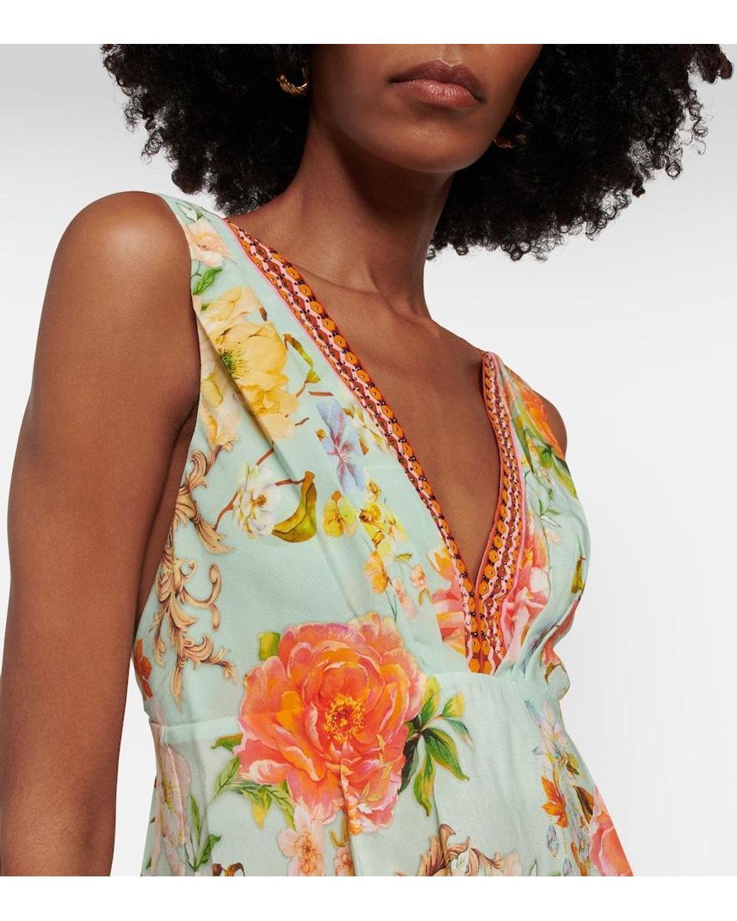 Camilla Multicolor Embellished Silk Minidress