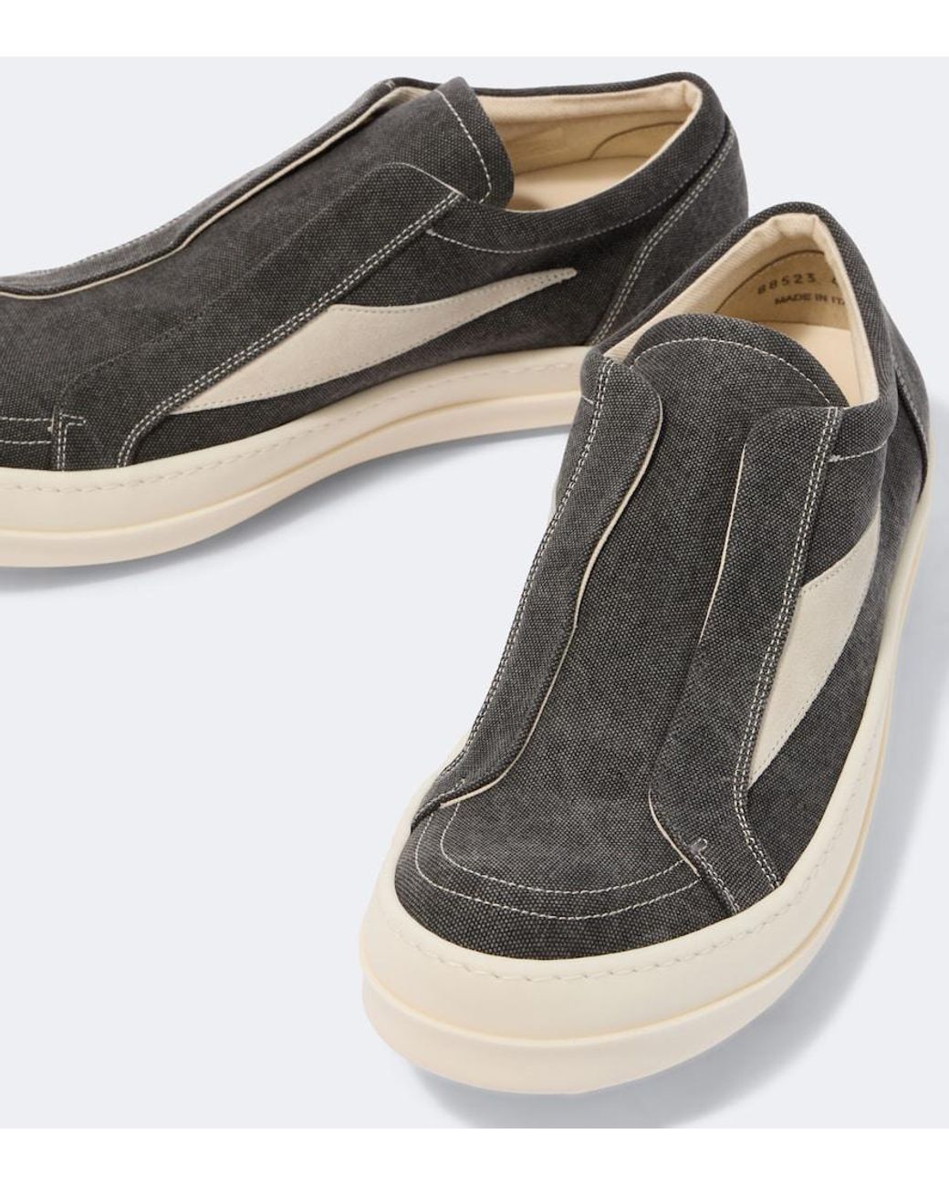 Rick Owens Gray Drkshdw Suede-Trimmed Slip-On Shoes for men
