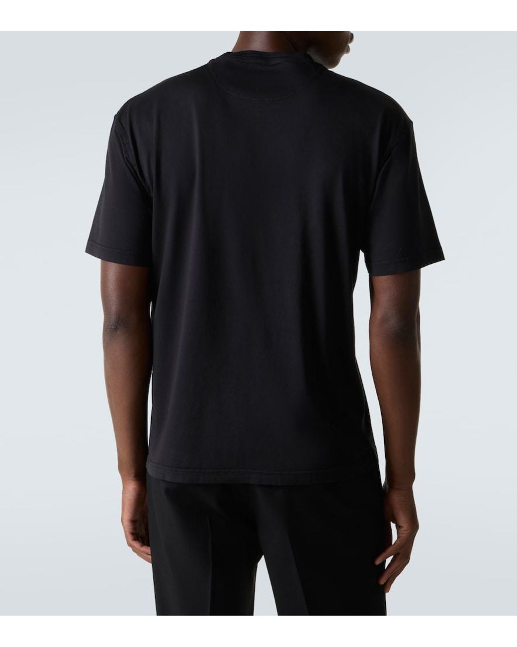 Camiseta De Jersey De Algodon Prada de hombre de color Black