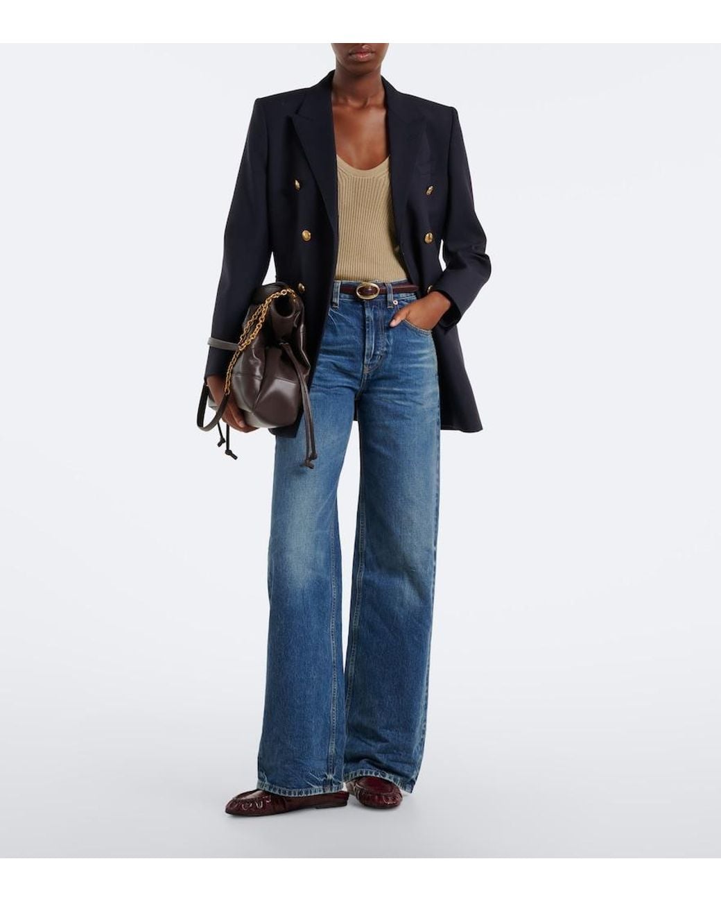 Saint Laurent Blue Neo '90S Wide-Leg Jeans