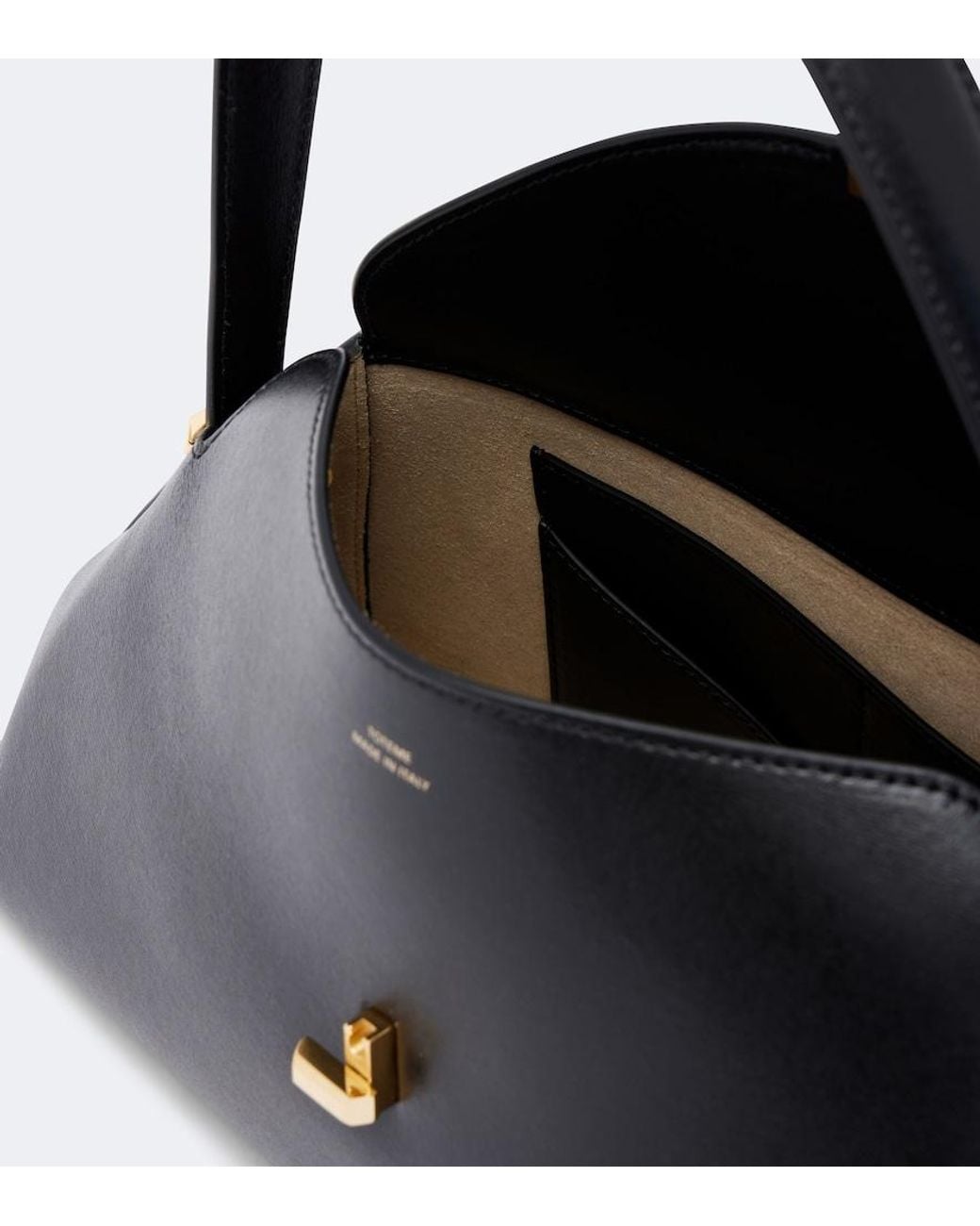 Totême  Black T-Lock Small Leather Shoulder Bag