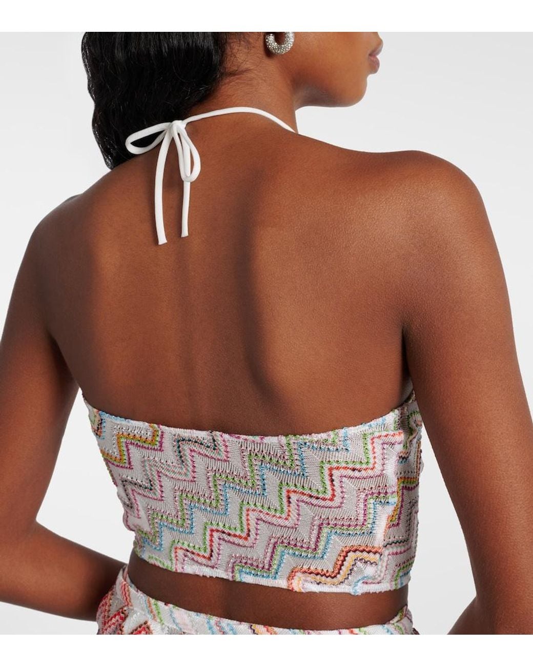 Missoni White Zigzag Lame Top