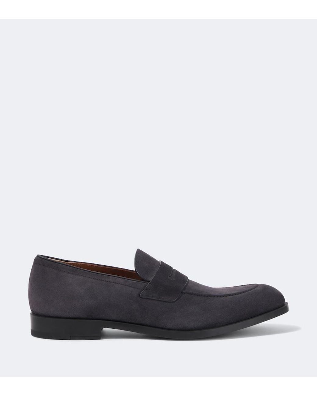 Zegna Black New Classic Suede Penny Loafers for men