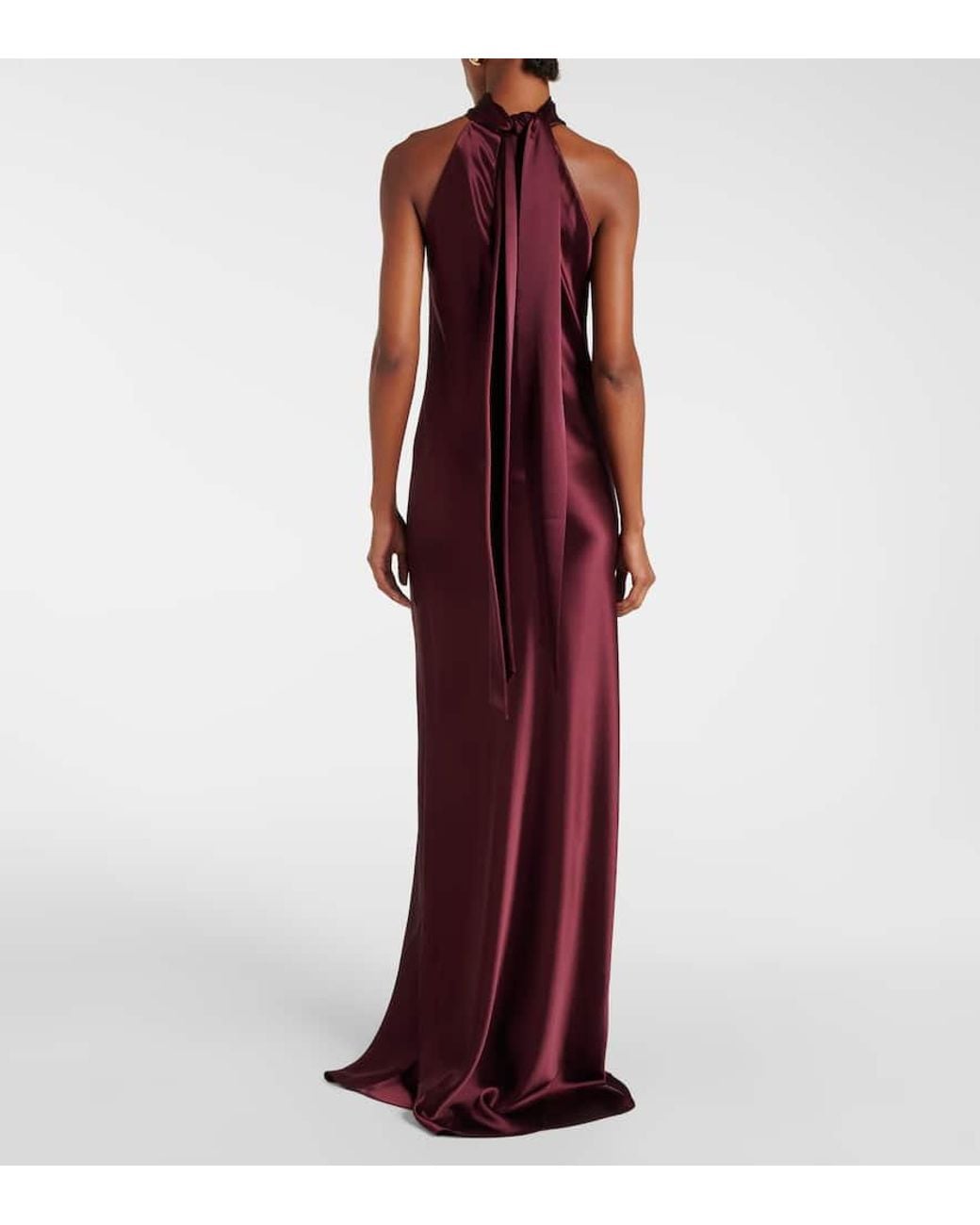 halter neck black tie dress Mei High Split Halter Neck Maxi Dress in Black main image 0