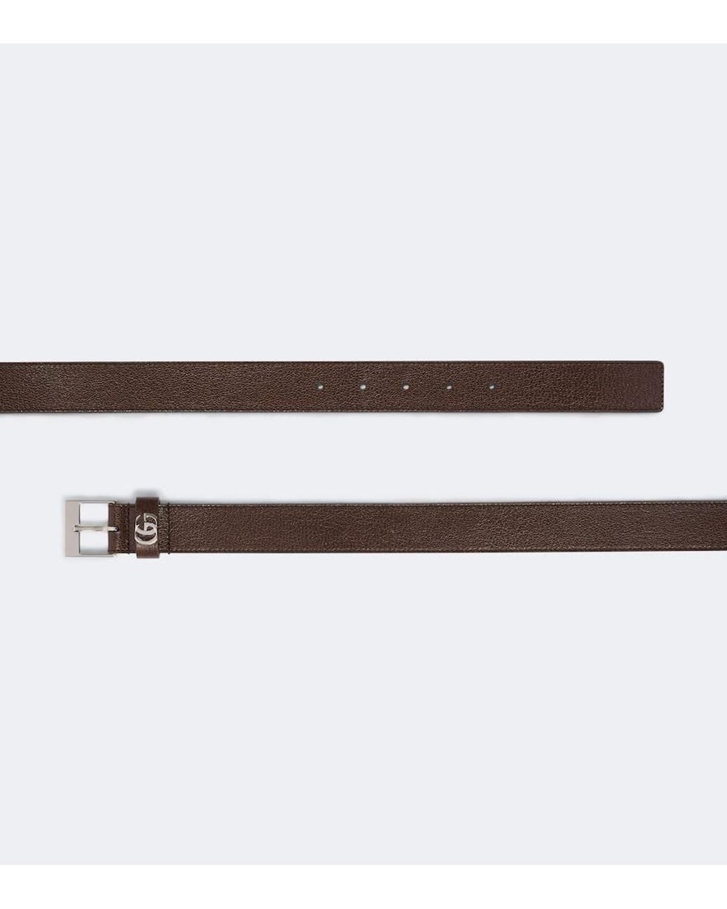 Gucci Brown Double G Leather Belt for men