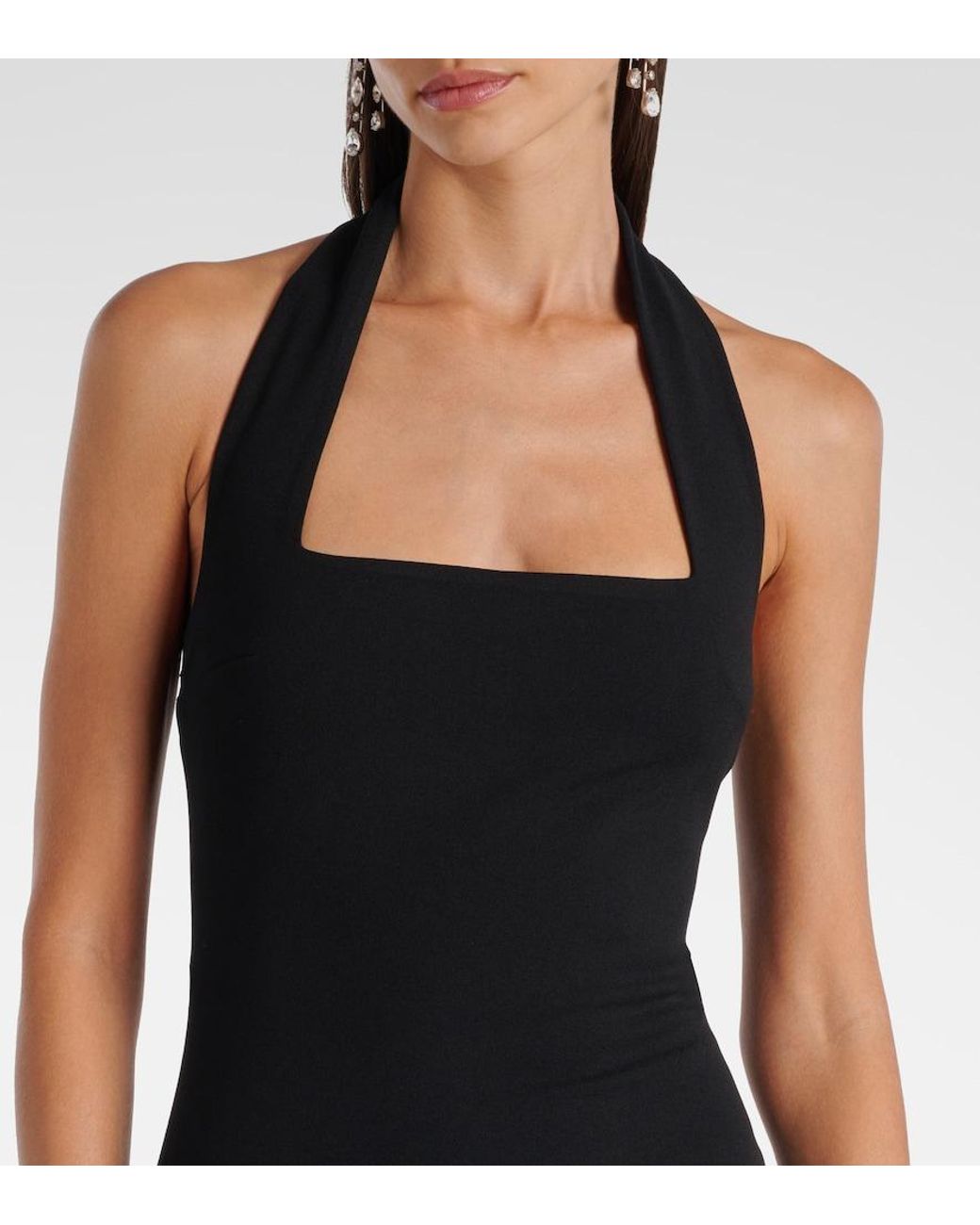 Solace London Blue Ilona Halterneck Crepe Gown