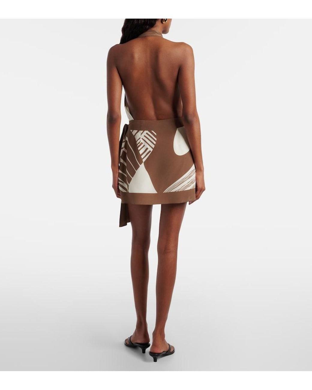 Sir Brown Almara Printed Silk Wrap Dress