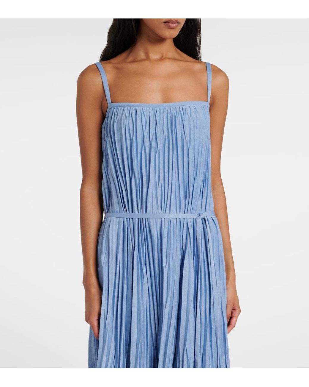 Proenza Schouler Blue Label Clyne Pleated Jersey Maxi Dress