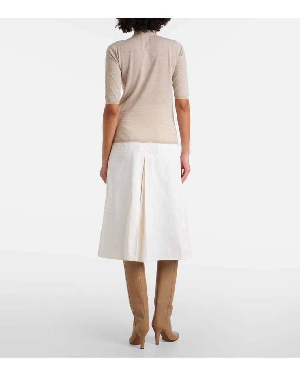 Max Mara Natural Cecina Virgin Wool Turtleneck Sweater