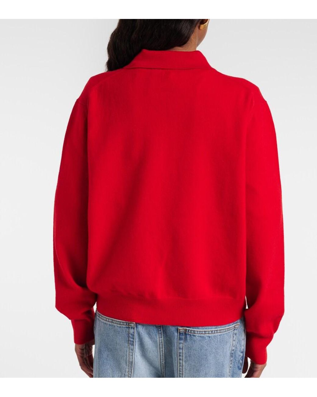 Rohe Red Wool And Cashmere Polo Sweater