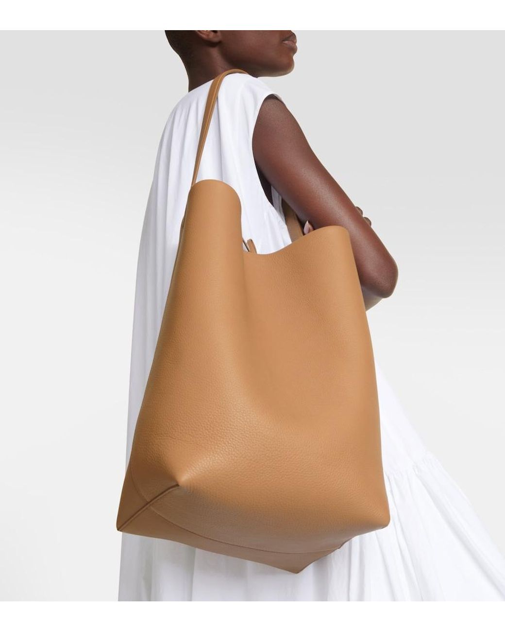 The Row Brown Tote Bag N/S Park Large Aus Leder