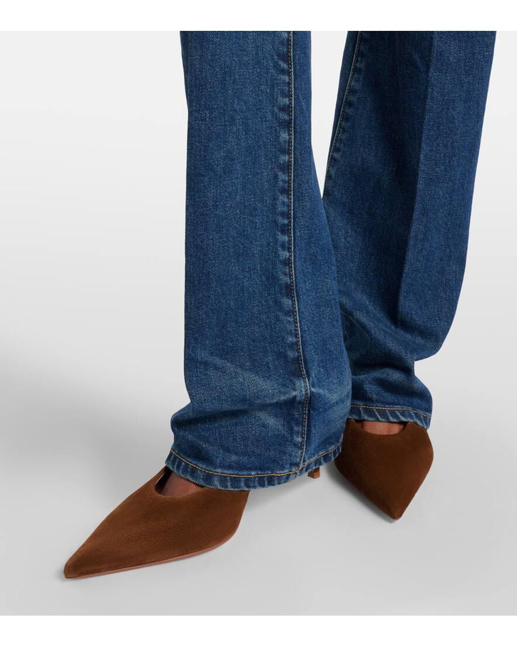 Gianvito Rossi Brown Robbie 55 Suede Slingback Pumps