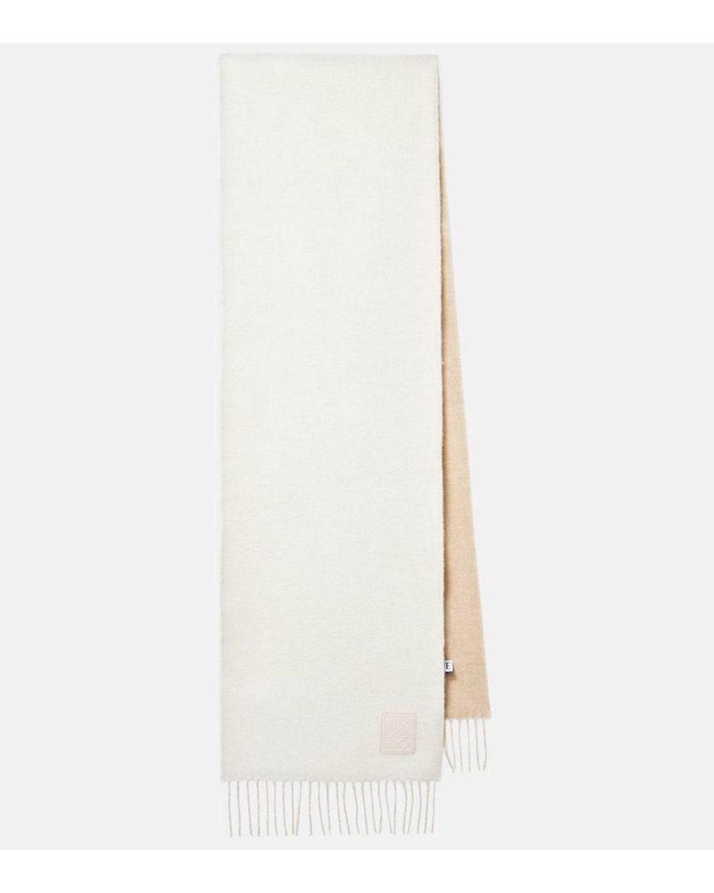 Loewe White Wool And Cashmere Scarf