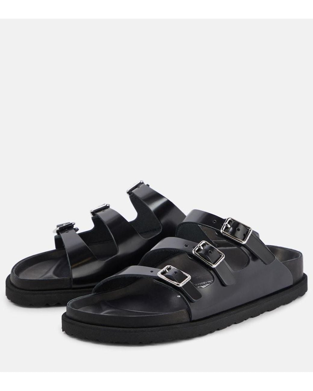 Birkenstock Black Florida Leather Sandals