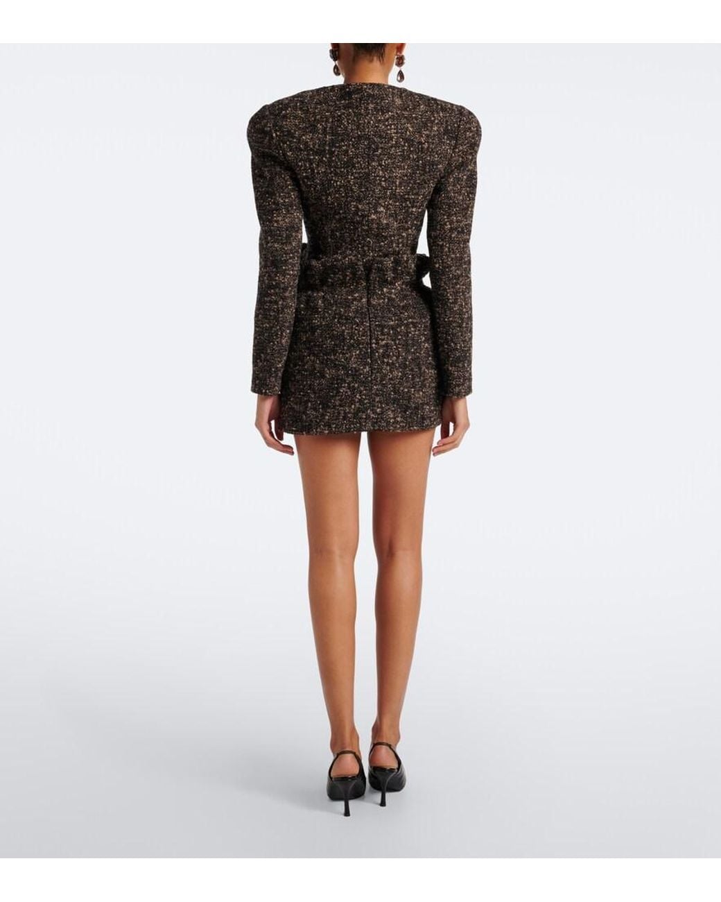 Magda Butrym Black Wool And Cashmere-Blend Boucle Miniskirt