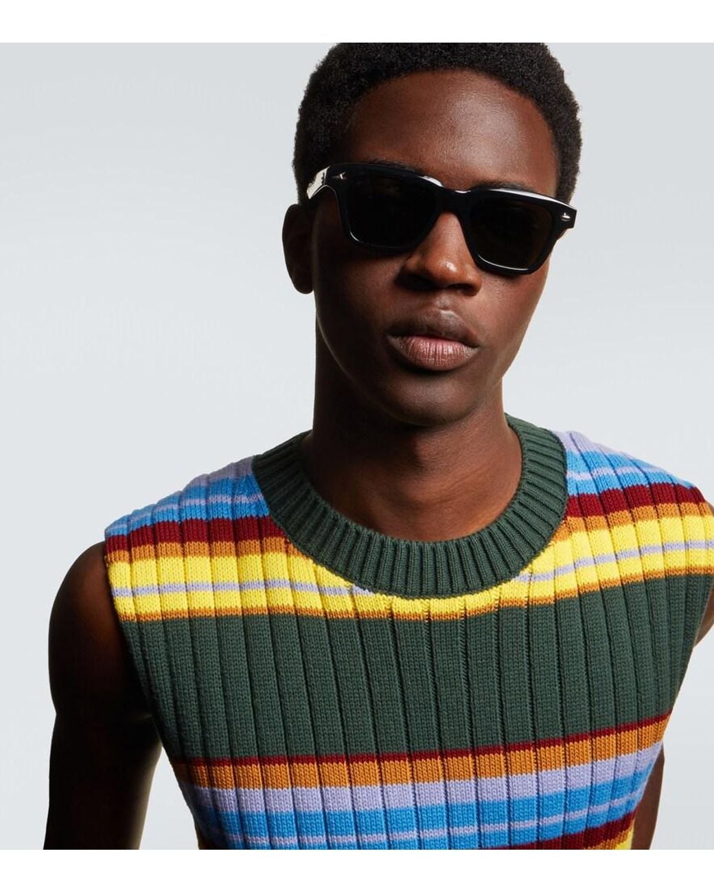 Sestini Eyewear Green Square Sunglasses for men
