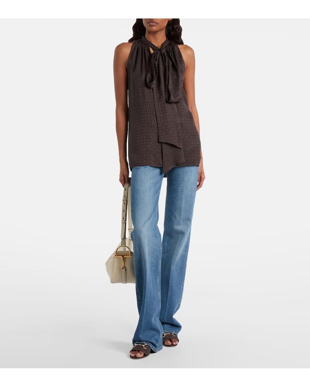 Gucci Black Pantoletten Horsebit Gg Aus Canvas